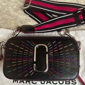 Marc Jacobs Women's Snapshot Confetti Leather Camera Bag - Black Multi